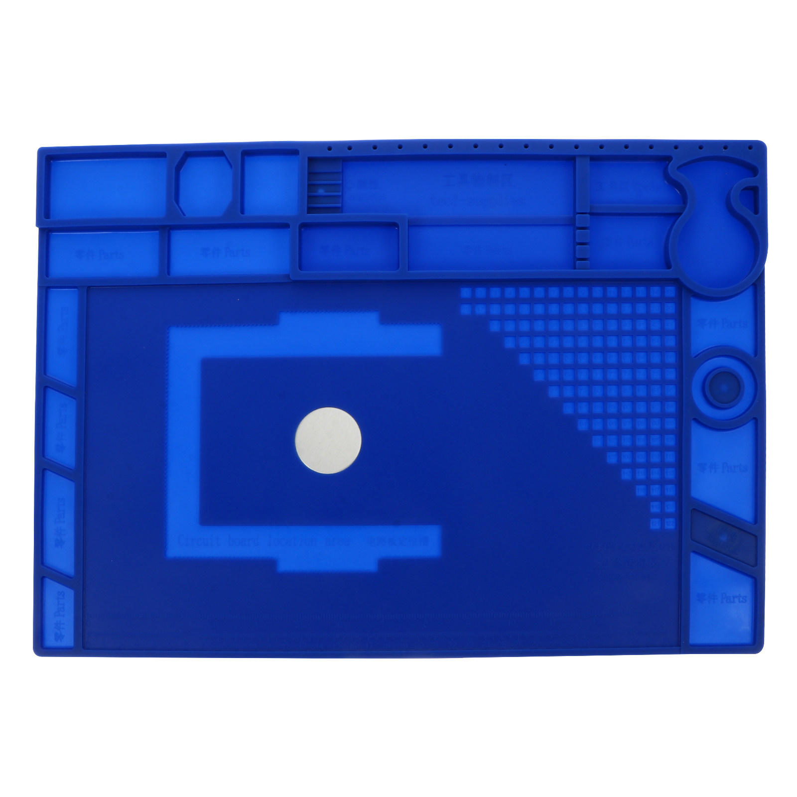 Electronics Repairing - แผ่นรองซ่อมอุปกรณ์อิเล็กทรอนิกส์ซิลิโคนขนาดใหญ่พิเศษ พร้อมช่องเก็บชิ้นส่วนแม่เหล็กในตัว ฉนวนกันความร้อน กันลื่น สำหรับงานที่ต้องการความแม่นยำ