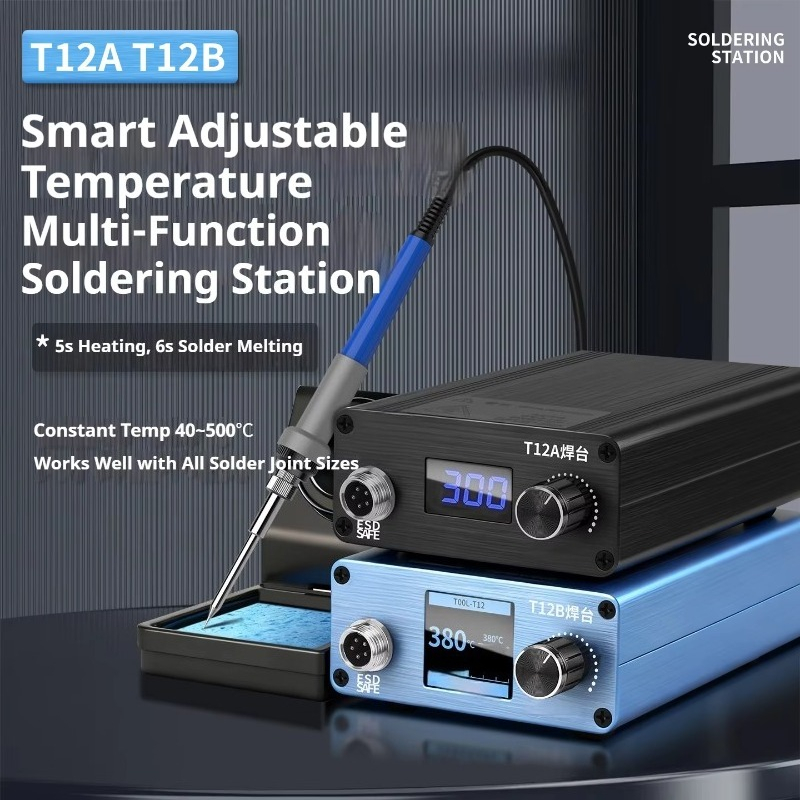 Electronics Repairing - T12A สถานีบัดกรีอิเล็กทรอนิกส์ระดับอุตสาหกรรมกำลังสูง พร้อมระบบระบายความร้อน ความเร็วในการบัดกรีสูง